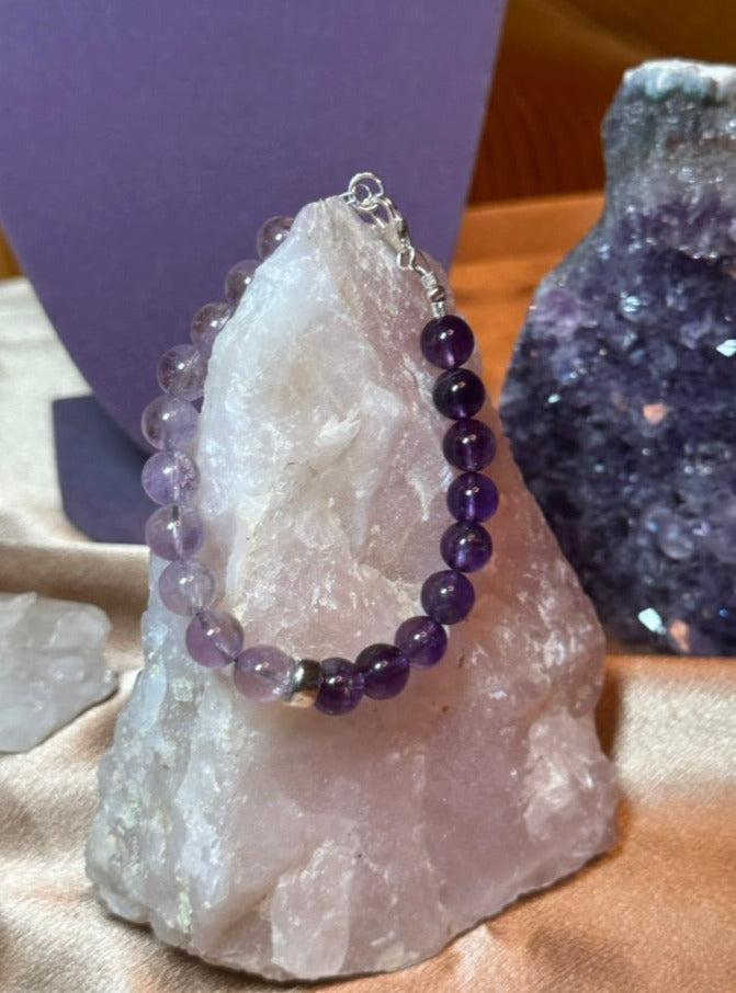 Wisdom Shades of Purple Amethyst Bracelet ✧･ﾟ