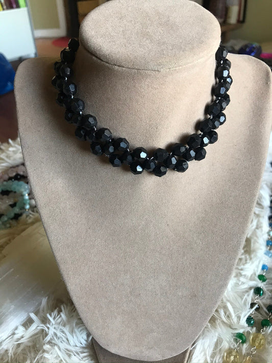 Icon Black Bead Threaded Choker ✧･ﾟ