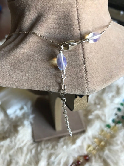 Moonstone Goddess Dainty Sterling Silver Necklace ✧･ﾟ