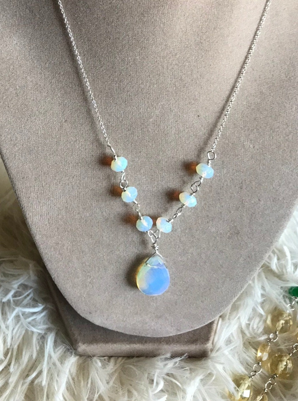 Moonstone Goddess Dainty Sterling Silver Necklace ✧･ﾟ