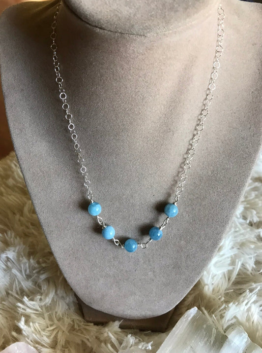 Mermaid Aquamarine Sterling Silver Necklace ✧･ﾟ